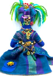VooDoo, HooDoo, Day of the Dead, Poppet DOLL "ZEPHYR" made by MADAME MORGANA
