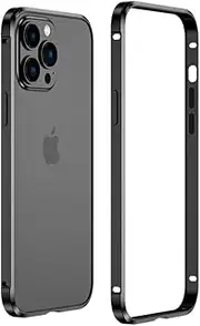 Aluminum Frame Metal Bumper Case for iPhone 13/13 Pro Max Bumper Case for iPhone 13 Mini, Metal Frame Armor with Soft Inner Bumper, Raised Edge Protection (for iPhone 13 Mini,Black)