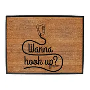 Rock Climbing Aa Wanna Hook Up - Funny Novelty Doormat Man Cave Floor mat
