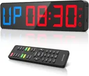 Gym Timer 15'' Large LED Digital Wall Clock, Interval Timer Clocks with Stopw...