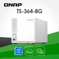 在飛比找PChome24h購物優惠-QNAP 威聯通 TS-364-8G 3Bay NAS 網路