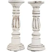 Northlight Set of 2 Taupe Candle Holders on Round Bases 12"