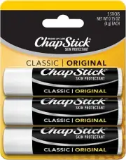 Chapstick Classic (12 Carded Pack of 3 Sticks) Original Flavor Skin Protectant F