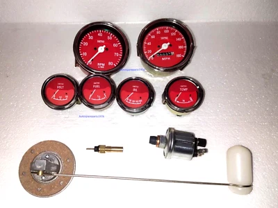 Smiths Elec- Temp Oil Volt Fuel + Speedo 0-180MPH + 0-80RPM 85MM + 3 senders RC