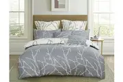 Tree Grey Quilt/Doona/Duvet Cover Set (Double/Queen/King/Super King Size Bed)