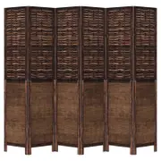 vidaXL Room Divider Privacy Screen 6 Panels Dark Brown Paulownia