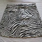 NWT Bonpoint Lambskin Leather Zebra Print Mini Skirt 12