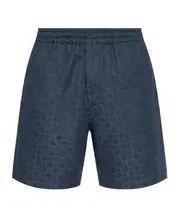 Givenchy Monogrammed Elastic-Waist Shorts 33,34,30,31,32 navy blue
