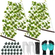 Foldable Cucumber Trellis for Raised Bed 35" X 18" a Frame Garden Trellis for Cl