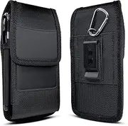 DINGFENG Mobile Phone Case Belt Bag for iPhone 15-12 Pro Max, Samsung Galaxy S24 Ultra-S5, Black
