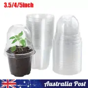 30×Plastic Plant Pot Nursery Pots Seed Starter Planting Pots With Humidity Domes