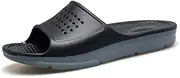 [HSBUY] Women's and Men's Anti Slip Slide Durable Slippers Shower Pool Sandals Shoes for Indoor and Outdoor Black Size: 14 Women/12 Men