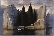 Arnold Bocklin Art Painting Isle of the Dead Poster Surreal Wall Art Picture Print Canvas Painting Modern Home Living Room Decor Mural (16x24inch(40x60cm),No Framed)