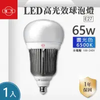 在飛比找momo購物網優惠-【旭光】LED E27 65W 全電壓 高光效 球泡 白光 