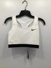 Nike Swoosh Sports Bra Top Fitness BV3900-100 White Size L