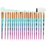 20PCS Eye Make-up Brushes Diamond Unicorn Eyebrow Blending Brush Blue/Pink Set