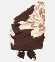 [SIR] SIR Floral one-shoulder silk satin top AU 12 brown