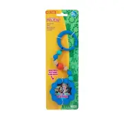 Nuby Tag-A-Long Blue Teether - Connects to Stroller - 100% Silicone - BPA Free