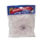 White Spider Webbing w 4 Plastic Spiders Halloween Decoration 20 Grams Stretchy