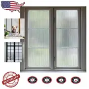 1/2-Inch Frosted Reeded Glass Window Film - Privacy & UV Protection, 35.4x78.7