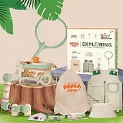 Why2Wise Bug Catcher Kit for Kids - Outdoor Explorer Kit with Explorer Costume Vest and Hat, Goggles, Periscope, Insect Box, Binoculars, Magnifying Glass, Net, Tweezers, Clamp - Educational Toy 3+