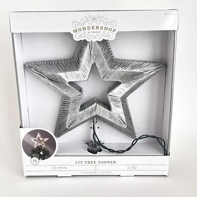 Wondershop Tree Topper Christmas Lights Silver Coil Wrap Star Clip On Magical