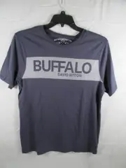 NWT BUFFALO by DAVID BITTON BLUE & WHITE GRAPHIC T-SHIRT SHORT SLEEVE sz LARGE