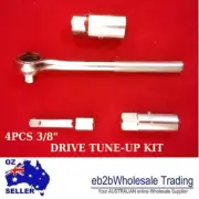 3/8" Dr RATCHET handle with 13/16" 5/8" SPARK PLUG SOCKETs extension bar 4P set