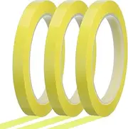 uxcell Whiteboard Tape 10mm x 66m Pinstripe Graphic Chart Line Grid Marking Tapes for Classroom Office Dry Erase Board Art, Light Yellow, Pack of 3
