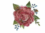 Buzzing Summertime Bloom Flower Embroidered Iron on/Sew Patch
