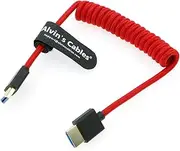 8K 2.1 Full HDMI High Speed Braided Coiled Cable for Atomos Ninja V, Portkeys BM5, for Feelworld Monitor, for Canon C300, Z CAM E2, Sony FS5| FS7| A7S3 Cameras RED