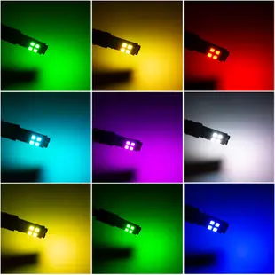 【AUTOTNT】T10 LED RGB RF 遙控可穿墻 爆閃 七彩 汽車小燈 示寬燈汽車閱讀燈 牌照燈 機車 變色