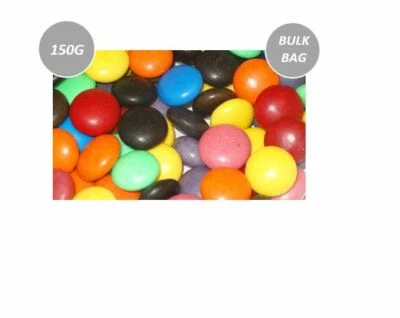 150G BULK BAG LARGE COLOURFUL CHOCOLATE GEMS