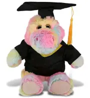 DolliBu Rainbow Sitting Alligator Graduation Plush with Gown and Cap – 8 Inches