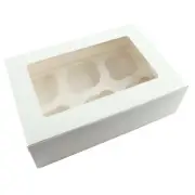 10pcs premium Cupcake Boxes 6 hole Window Face Cake Boxes Cake Boards Party