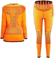 [IMYOGI] Cozy Heating Underwear Set, USB Heated Thermal Underwear Men Women Base Layer Washable Top + Pant for Winter Daily Life