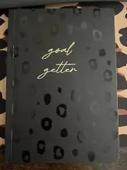 Goal Getter Matte Black Leopard Print Notebook Blank Color Pages