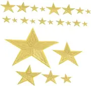 CLISPEED 32pcs Star Iron On Patches Star Sew On Patches Clothing Embroidered Applique DIY Crafts for Clothing Jacket Jeans Pants Dress Backpack Hat Decorations