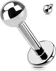 [OUFER Body Piercing] 16G Internal Thread Lip Piercing Lip Piercing 6 mm / 8 mm / 10 mm / 12 mm Helix Earring Tragus Earring Piercing Jewellery Grade 23 Solid Titanium Tragus Helix Conch Lip Labret Piercing Bars