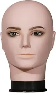 FashionCha Male Bald Mannequin Head Wig Holder,Wig Display Stand,Manikin Wig Stand for Hats