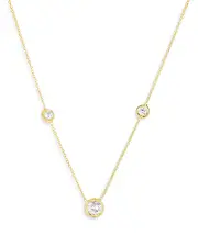 Roberto Coin 18K Yellow Gold Diamond by the Inch Diamond Bezel Station Necklace, 16-18