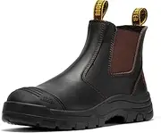 [ROCKROOSTER] Lumen - 6 inch Steel toe Rubber Outsole Anti-fatigue Work Boots for Men AK229