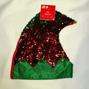 Flip Sequins Elf Hat With Bells Christmas Themed Hat Ugly Sweater Party