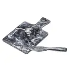 2pc Tempa Marlow Polyresin Cheese For One Knife/Board Set Utensil Cutlery Storm