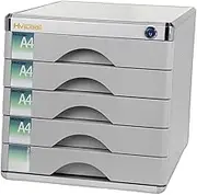 YsXoWiui Desktop File Cabinet with Drawer, File Cabinet with Lock, Aluminum Alloy, Easy to Use, Practical for Business, Office, Storage Box, with 5 Drawers, as described