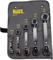 Klein Tools Reversible Ratcheting Box Wrench Set, 5-Piece, Black Made in USA