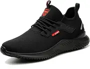 [BESKEE] Safety Shoes Men's Sporty Lightweight Work Shoes Women's Breathable Steel Toe Cap Trainers 35-46