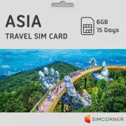 Asia Travel SIM Card (6 GB, 15-Days), 3-in-1 Data SIM Cards for Cell Phones -...