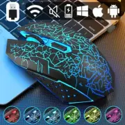 Wireless USB Optical Mice Gaming Mouse 7 Color LED Backlit Rechargeable For PC