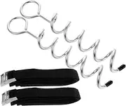 WEKADRIN 2 Sets Heavy Duty Ground Anchors Kit of Spiral Tent Stakes with Straps for Securing Rv Awnings Trampolines and Camping Gear High Wind Conditions